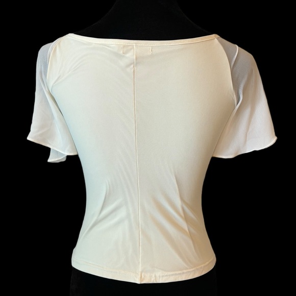 Paradyz Couture Cream & Black Flower Appliqué Top Small - Picture 5 of 5